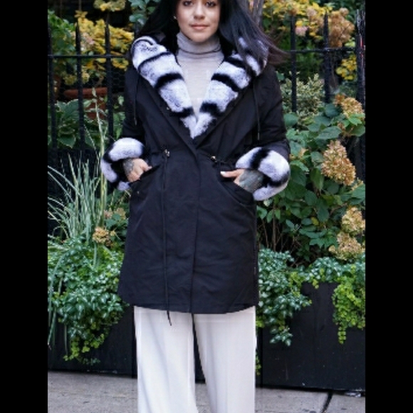 Fur lined Hooded Parker Rex Rabbit - Picture 5 of 8